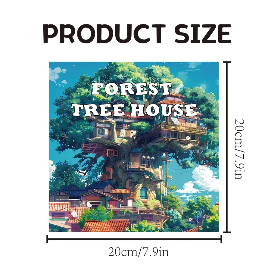 Treehouse Fantasy Adult Coloring Book: 20 Landscape Pages for Relaxation & Stress Relief, Ideal for Beginners & Art Enthusiasts showcase 3