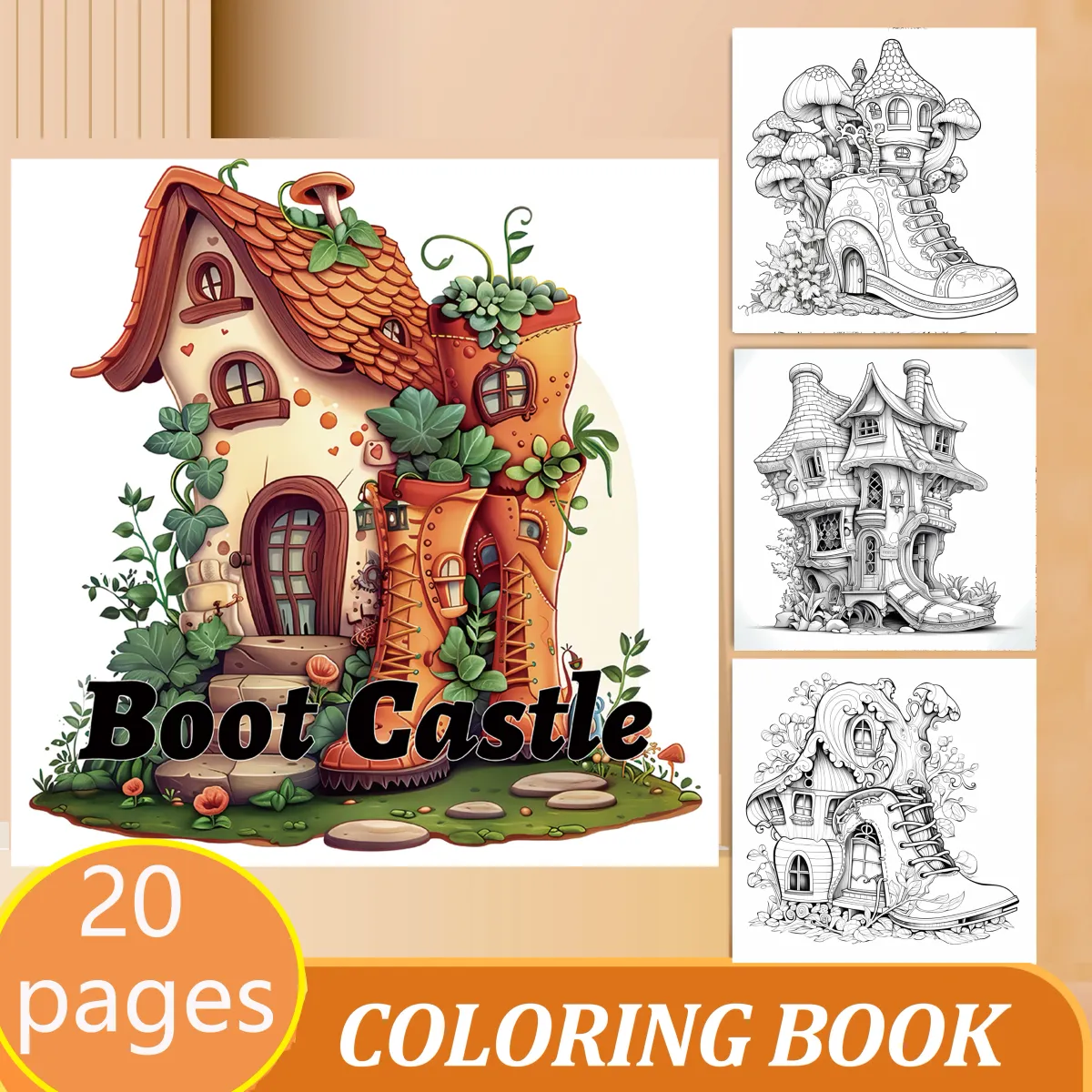 Treehouse Fantasy Adult Coloring Book: 20 Landscape Pages for Relaxation & Stress Relief, Ideal for Beginners & Art Enthusiasts showcase 6