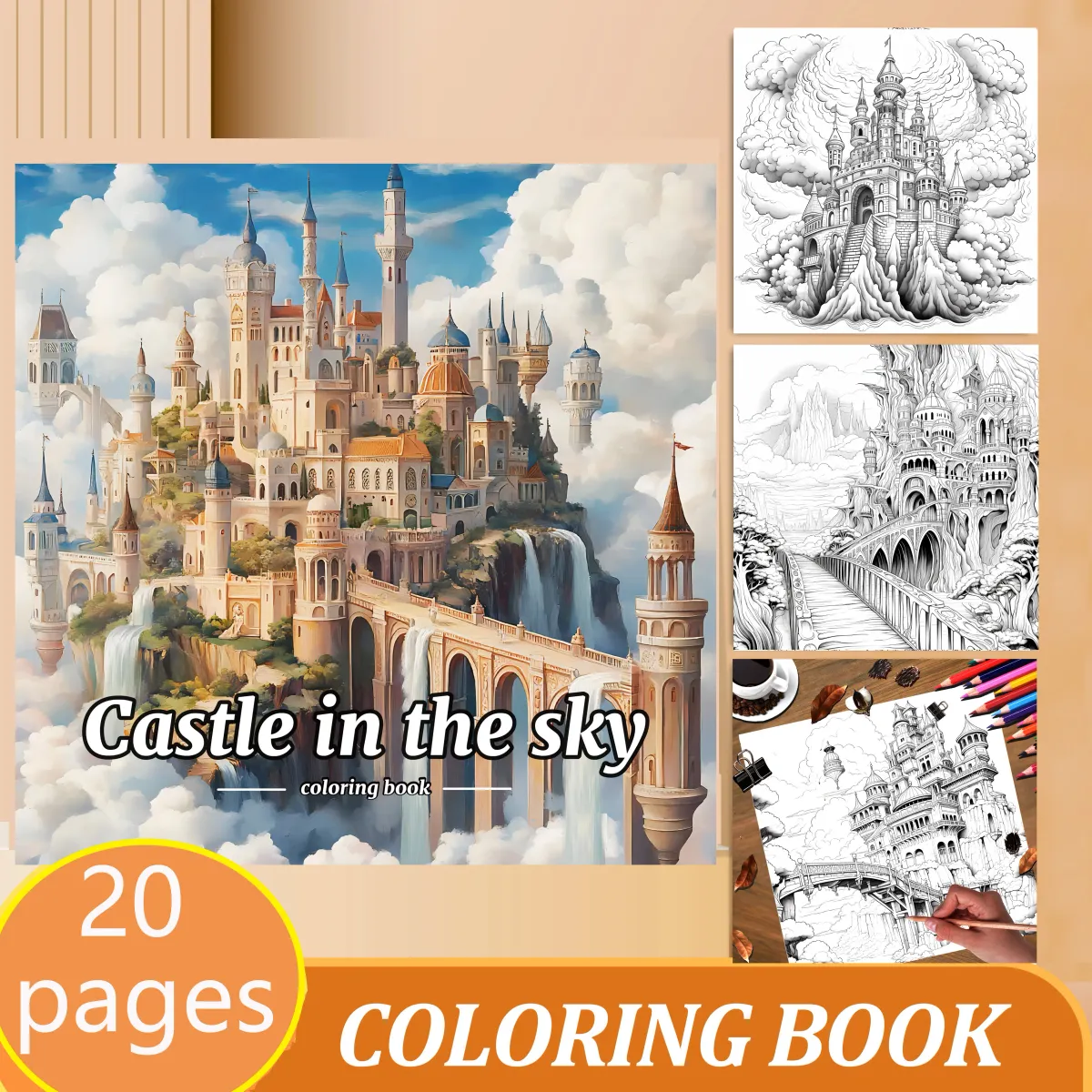 Treehouse Fantasy Adult Coloring Book: 20 Landscape Pages for Relaxation & Stress Relief, Ideal for Beginners & Art Enthusiasts showcase 11