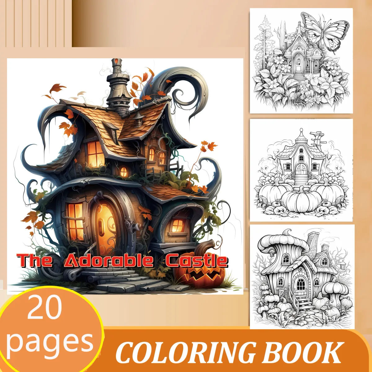 Treehouse Fantasy Adult Coloring Book: 20 Landscape Pages for Relaxation & Stress Relief, Ideal for Beginners & Art Enthusiasts showcase 12