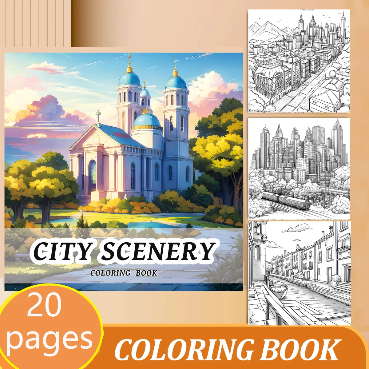 Treehouse Fantasy Adult Coloring Book: 20 Landscape Pages for Relaxation & Stress Relief, Ideal for Beginners & Art Enthusiasts showcase 14
