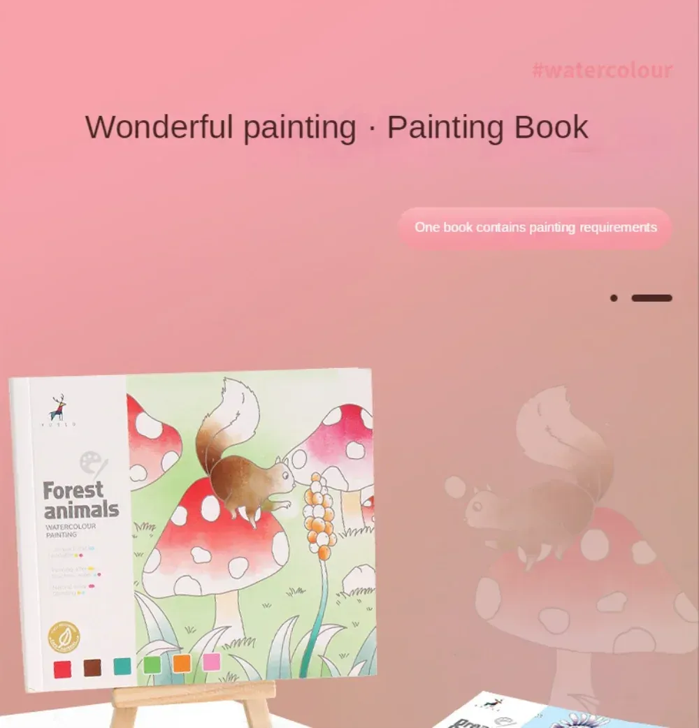 Creative Watercolor Painting Book for Kids: Fairy Tale, Animal & Flower Designs, Gouache Graffiti Drawing Pad, Children's DIY Art Toy, 20 Pages showcase 2