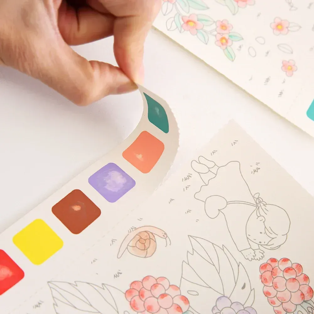 Creative Watercolor Painting Book for Kids: Fairy Tale, Animal & Flower Designs, Gouache Graffiti Drawing Pad, Children's DIY Art Toy, 20 Pages thumbnail 4