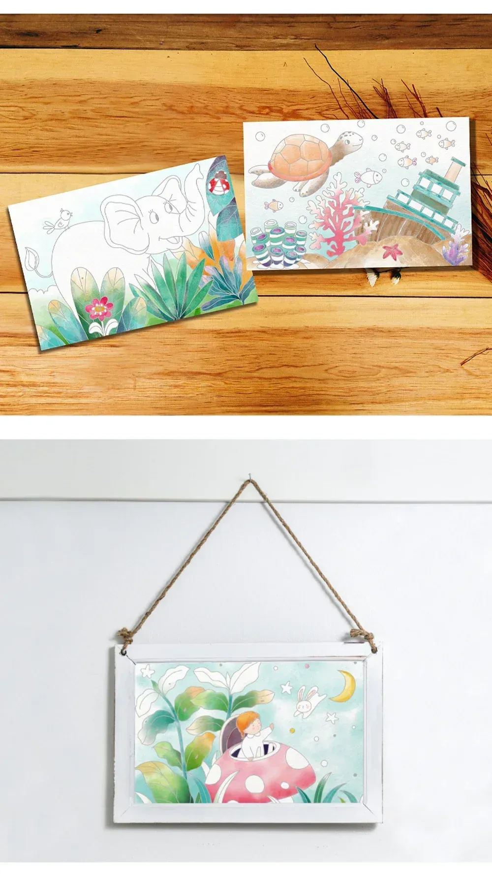 Creative Watercolor Painting Book for Kids: Fairy Tale, Animal & Flower Designs, Gouache Graffiti Drawing Pad, Children's DIY Art Toy, 20 Pages thumbnail 6