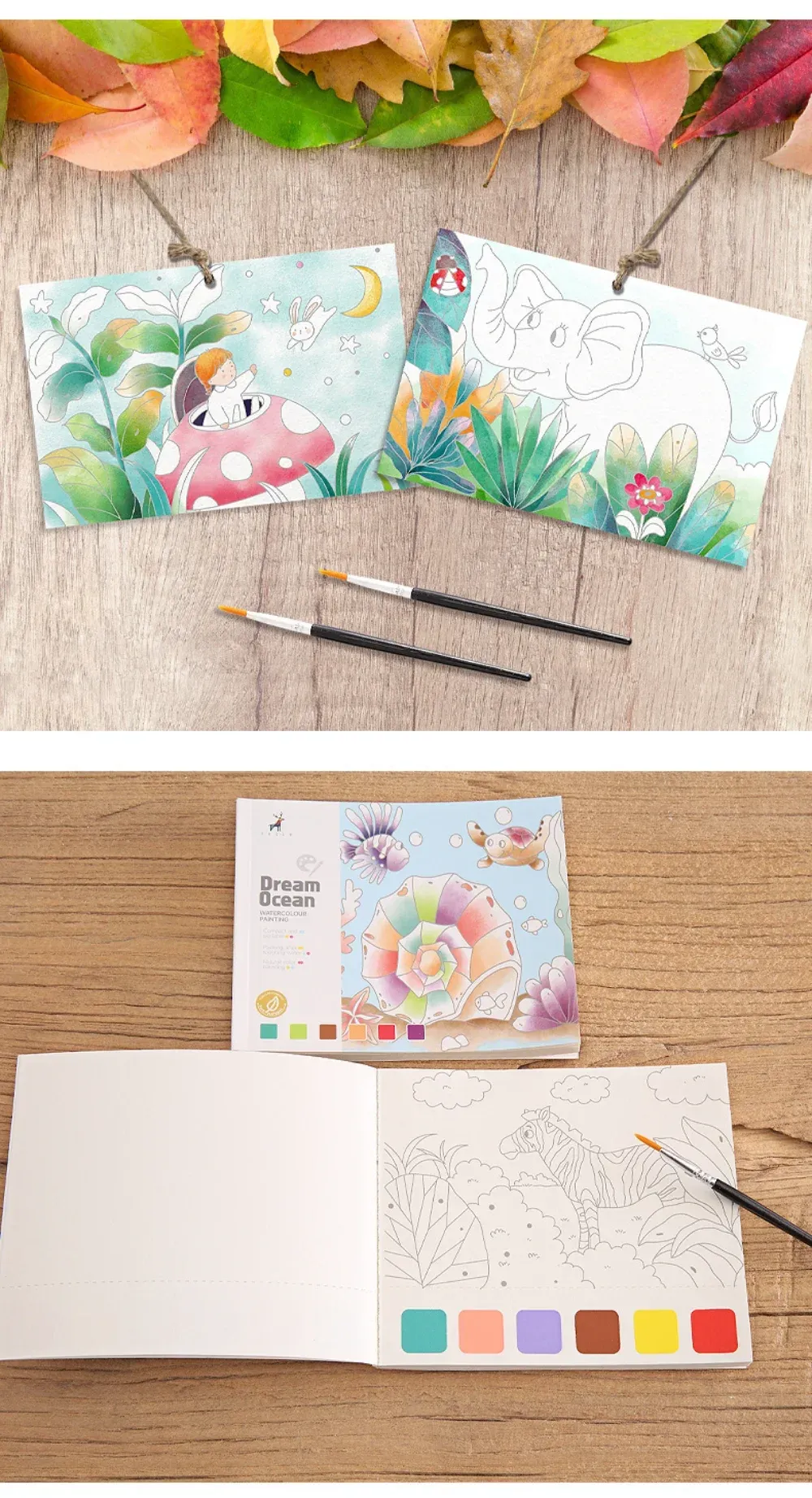 Creative Watercolor Painting Book for Kids: Fairy Tale, Animal & Flower Designs, Gouache Graffiti Drawing Pad, Children's DIY Art Toy, 20 Pages showcase 11