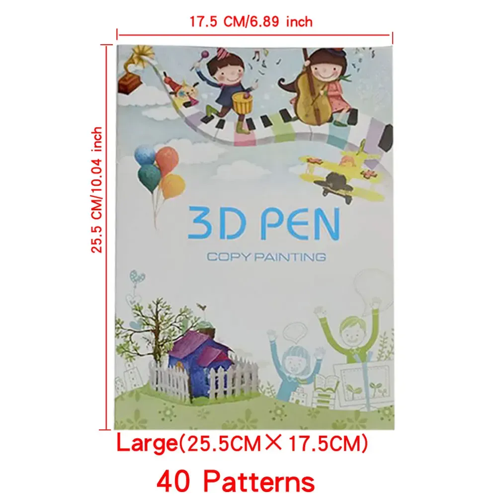 3D Printing Pen Drawing Book with Reusable Templates - Kids Art Supplies, Thick Paper, Clear Plate, Colorful Patterns for Creative Painting & Copying showcase 1