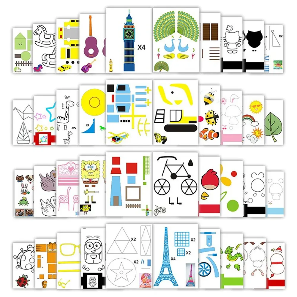 3D Printing Pen Drawing Book with Reusable Templates - Kids Art Supplies, Thick Paper, Clear Plate, Colorful Patterns for Creative Painting & Copying showcase 7