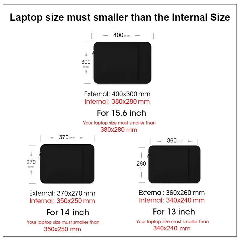 Waterproof Laptop Bag Sleeve Case for 13-15.6 Inch Laptops - Protective Memory Foam Pouch for MacBook, Dell, HP, Lenovo, Asus, Xiaomi - Dual Pocket Design thumbnail 6