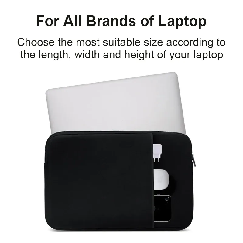 Waterproof Laptop Bag Sleeve Case for 13-15.6 Inch Laptops - Protective Memory Foam Pouch for MacBook, Dell, HP, Lenovo, Asus, Xiaomi - Dual Pocket Design showcase 2
