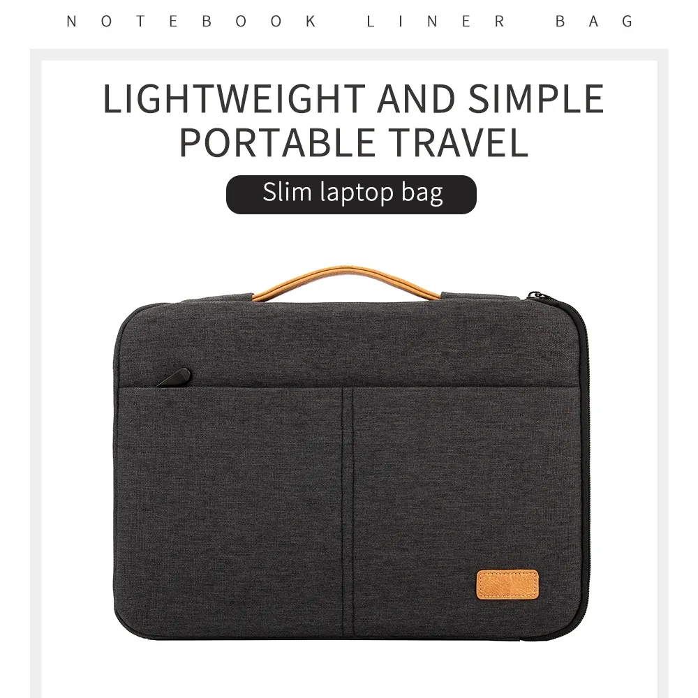 14" 15.6" Laptop Sleeve Bag Pouch for MacBook HP Dell Acer, Shockproof Business Travel Briefcase for Men, Durable Polyester Computer Case showcase 1