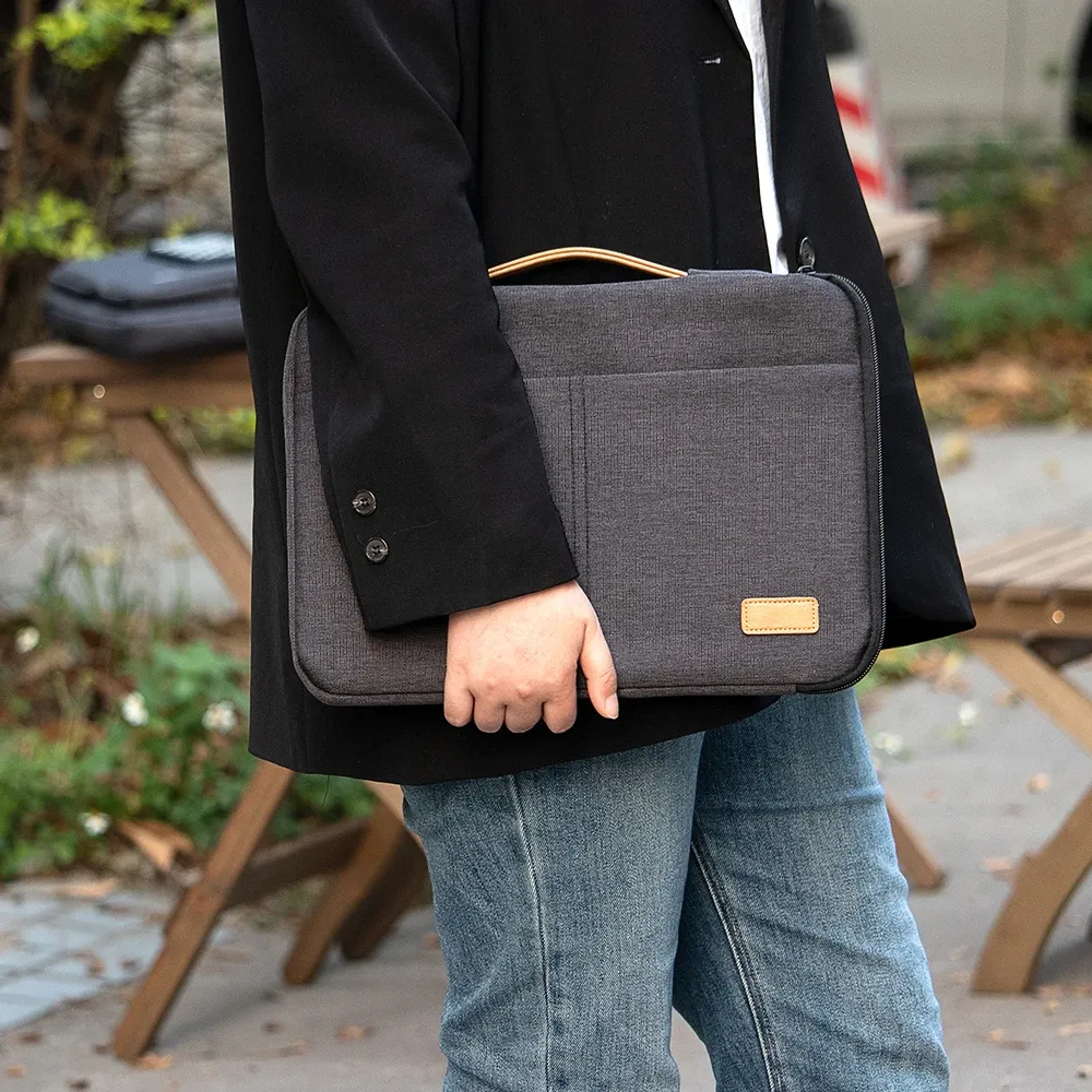 14" 15.6" Laptop Sleeve Bag Pouch for MacBook HP Dell Acer, Shockproof Business Travel Briefcase for Men, Durable Polyester Computer Case thumbnail 6
