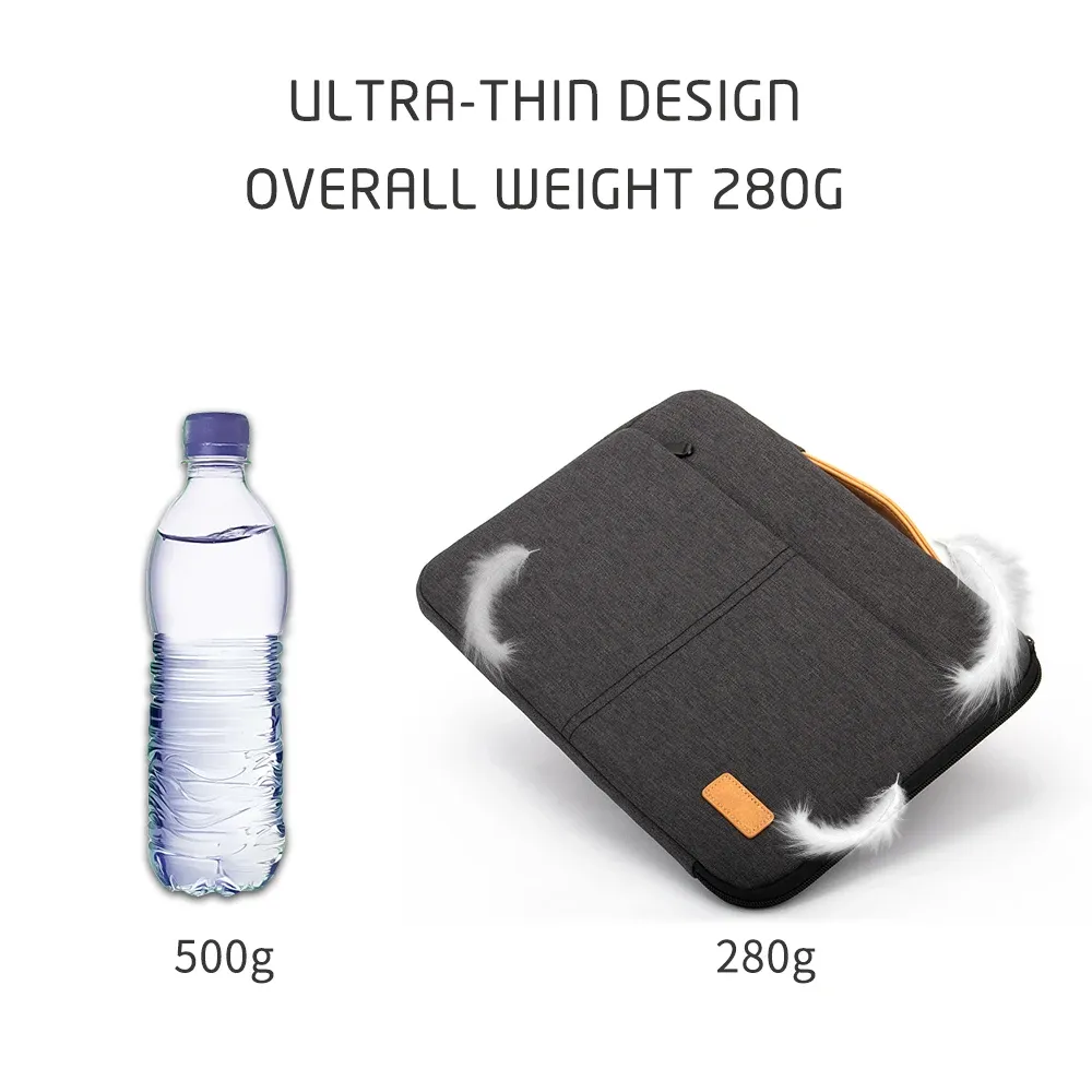 14" 15.6" Laptop Sleeve Bag Pouch for MacBook HP Dell Acer, Shockproof Business Travel Briefcase for Men, Durable Polyester Computer Case thumbnail 4