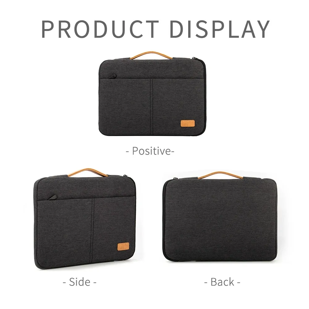 14" 15.6" Laptop Sleeve Bag Pouch for MacBook HP Dell Acer, Shockproof Business Travel Briefcase for Men, Durable Polyester Computer Case showcase 4