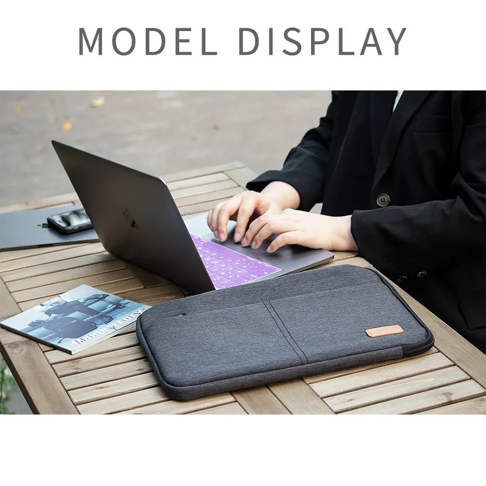 14" 15.6" Laptop Sleeve Bag Pouch for MacBook HP Dell Acer, Shockproof Business Travel Briefcase for Men, Durable Polyester Computer Case showcase 9