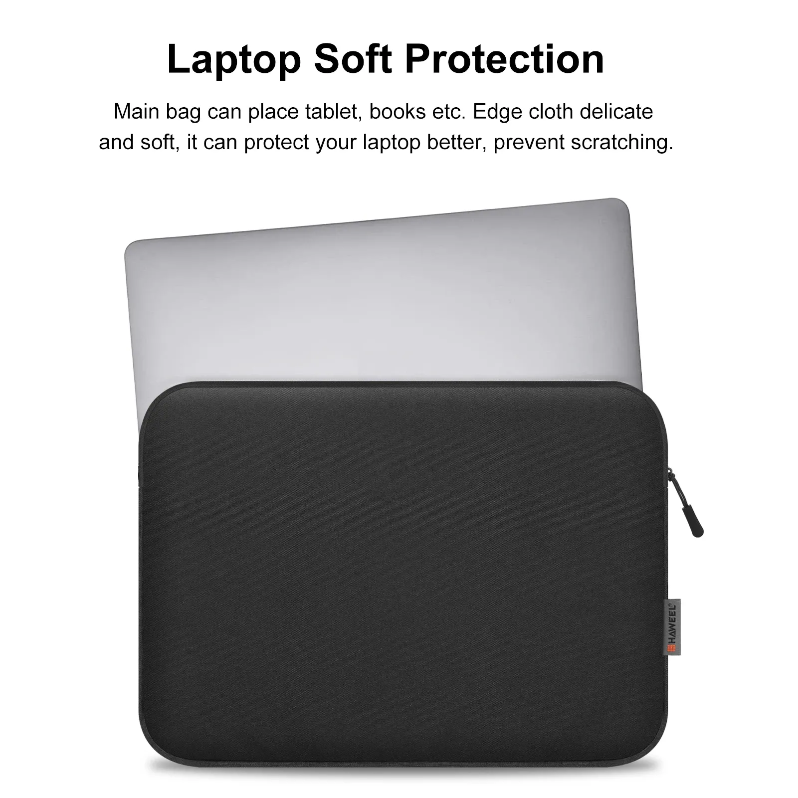 HAWEEL 11-16 Inch Laptop Sleeve Case for MacBook Air Pro, Lightweight Padded Notebook Tablet Bag with Zipper, Polyester & Crystal Fluff Protection thumbnail 4