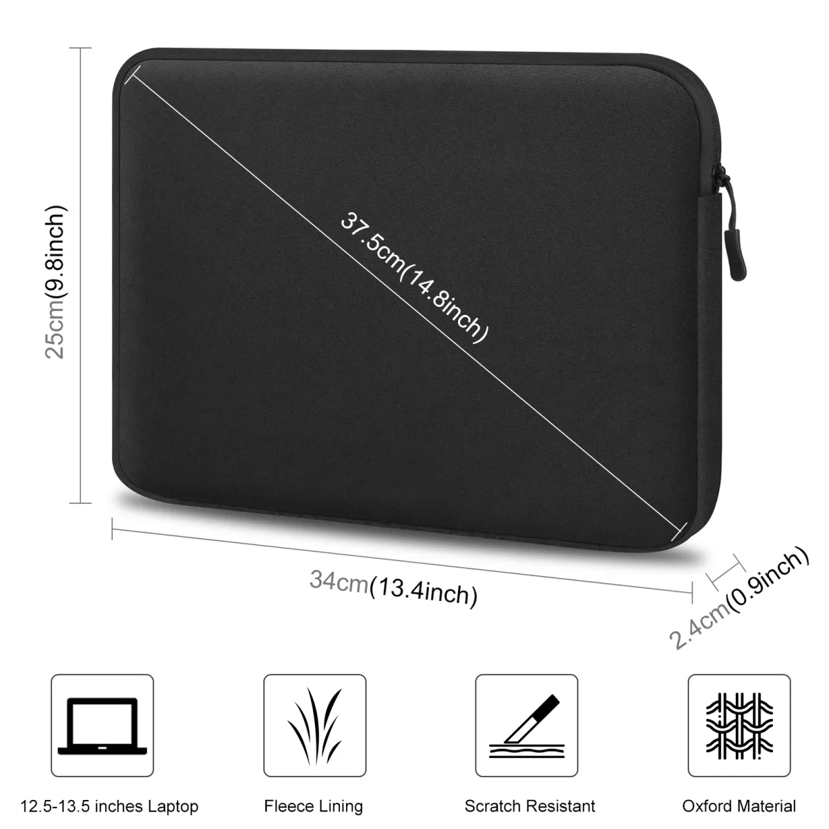 HAWEEL 11-16 Inch Laptop Sleeve Case for MacBook Air Pro, Lightweight Padded Notebook Tablet Bag with Zipper, Polyester & Crystal Fluff Protection showcase 7