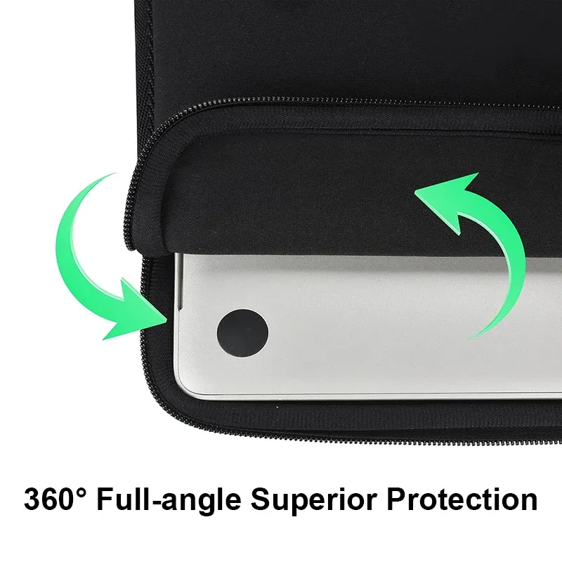 13-15.6 Inch Laptop Sleeve Case for MacBook Air Pro, Protective Notebook Bag for Xiaomi, Lenovo, Asus, Dell, HP, with Double Pockets, Memory Foam, Black/Grey showcase 6