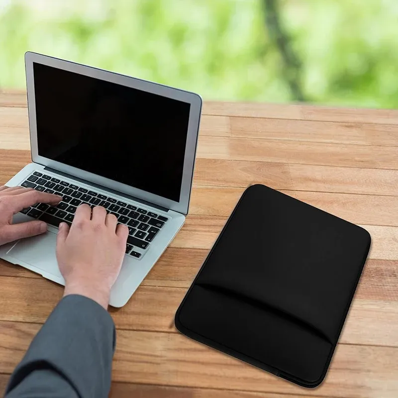 13-15.6 Inch Laptop Sleeve Case for MacBook Air Pro, Protective Notebook Bag for Xiaomi, Lenovo, Asus, Dell, HP, with Double Pockets, Memory Foam, Black/Grey showcase 7