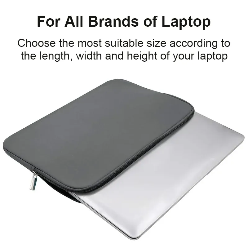 13-15.6 Inch Laptop Sleeve Bag Case for MacBook Air Pro, Dell, Lenovo, Xiaomi - 360° Protection, Double Zipper, Water-Resistant thumbnail 2