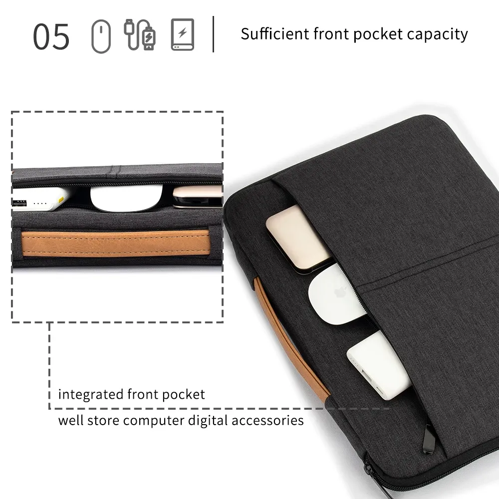 14/15.6 Inch Laptop Sleeve Bag Pouch for MacBook, HP, Dell, Acer - Shockproof Business Travel Briefcase for Men showcase 5