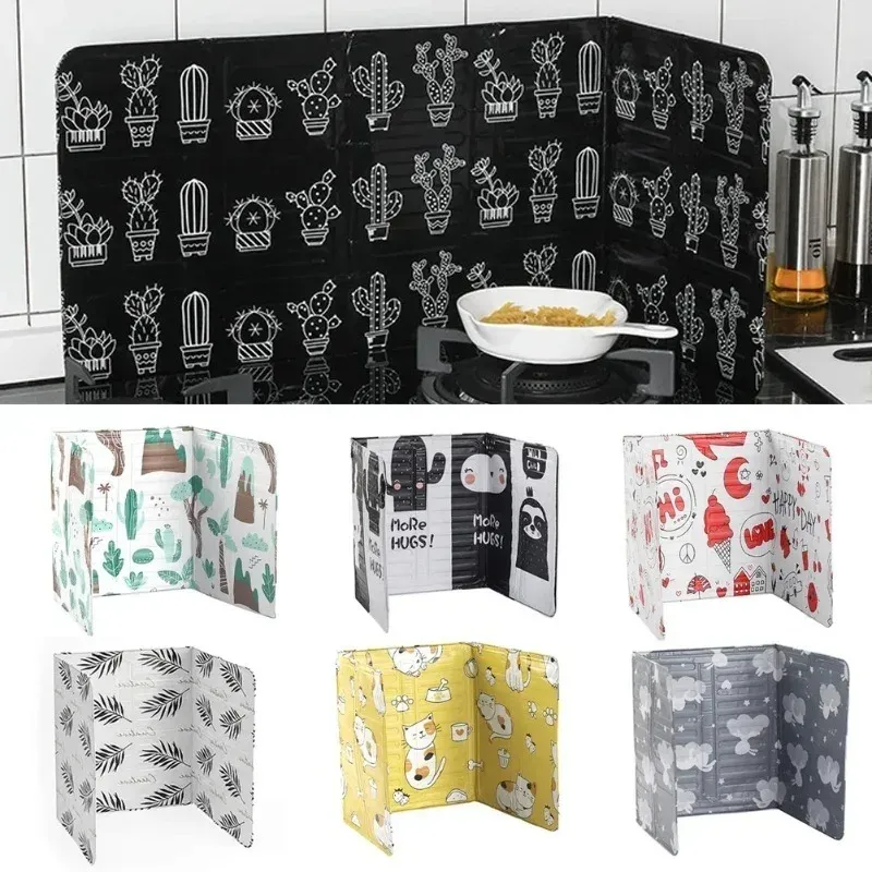 Aluminum Foil Oil Splatter Guard for Kitchen Gas Stove - Foldable, Heat-Resistant Splash Screen for Fried Cooking, Easy Clean Protector thumbnail 2