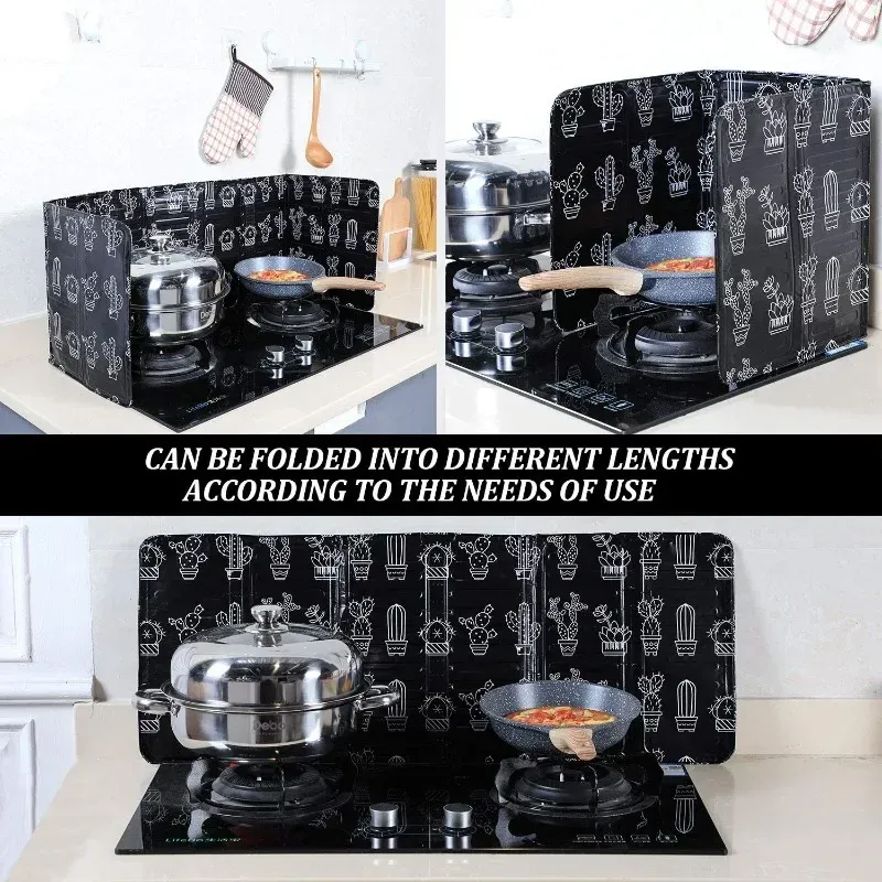 Aluminum Foil Oil Splatter Guard for Kitchen Gas Stove - Foldable, Heat-Resistant Splash Screen for Fried Cooking, Easy Clean Protector thumbnail 4