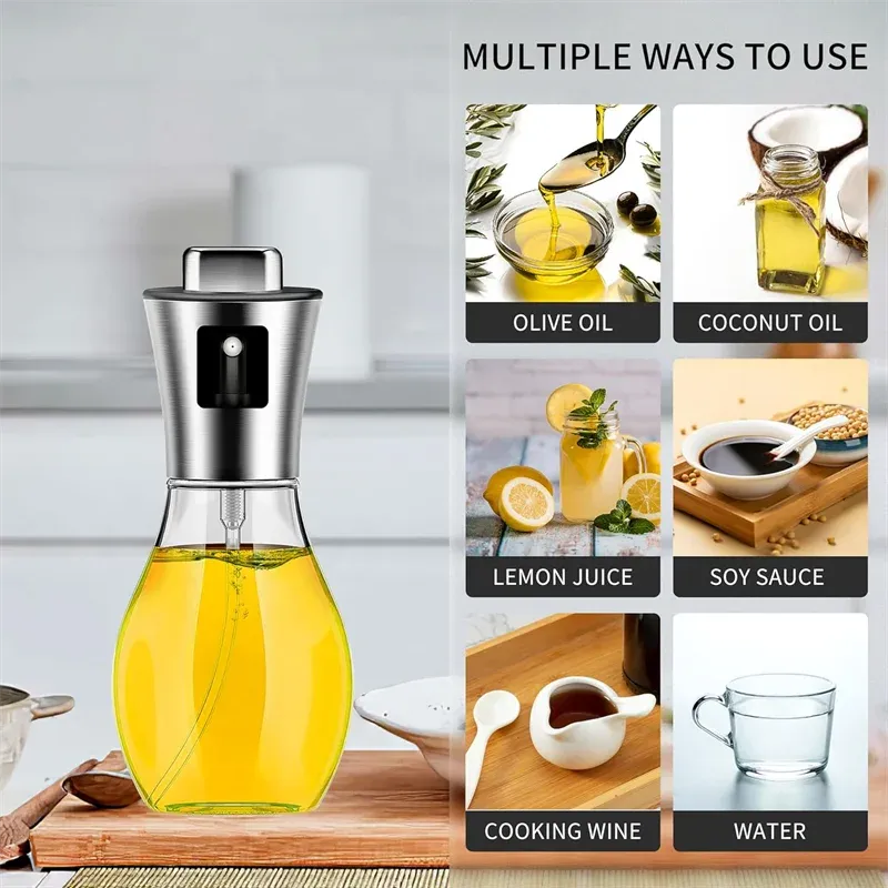 Olive Oil Sprayer for Cooking,200ml glass Olive oil sprayer,  Vegetable Oil sprayer with funnel ,Oil sprayer,Baking, Frying, BBQ showcase 16