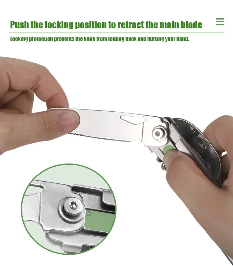 Multifunctional Portable Camping Cutlery Set Stainless Steel Folding Knife Fork Spoon with Can Opener Outdoor Equipment for Travel and Picnics showcase 8