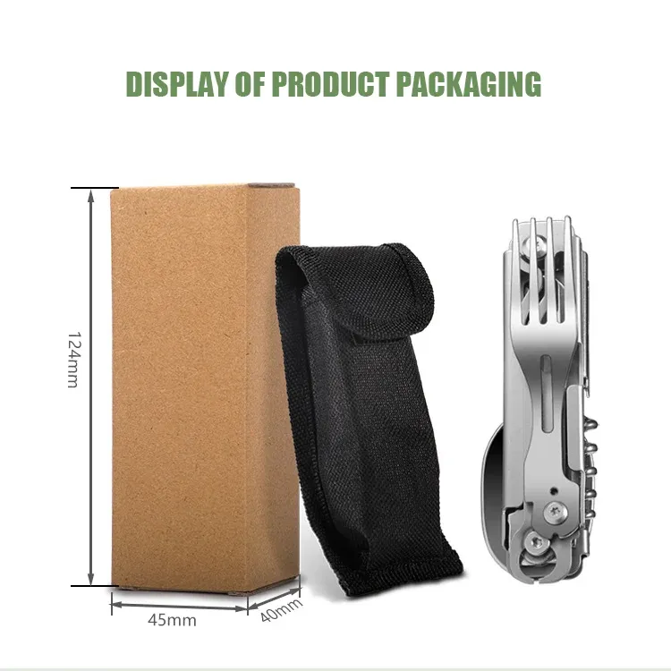 Multifunctional Portable Camping Cutlery Set Stainless Steel Folding Knife Fork Spoon with Can Opener Outdoor Equipment for Travel and Picnics showcase 5