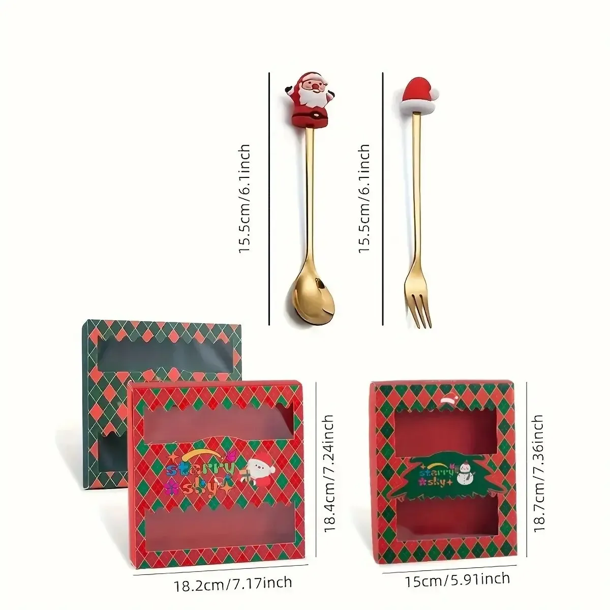 Christmas Themed Cutlery Set - Stainless Steel Cartoon Santa Spoon & Fork, 2/4/6pcs Holiday Gift Decoration for Parties & Kitchen showcase 3