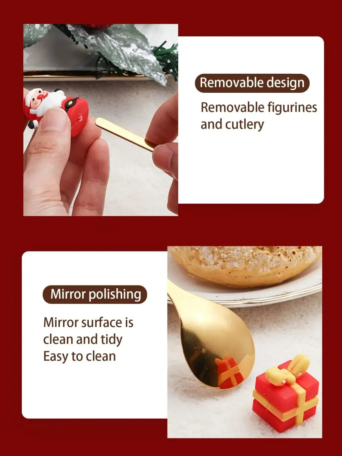 Christmas Themed Cutlery Set - Stainless Steel Cartoon Santa Spoon & Fork, 2/4/6pcs Holiday Gift Decoration for Parties & Kitchen showcase 6