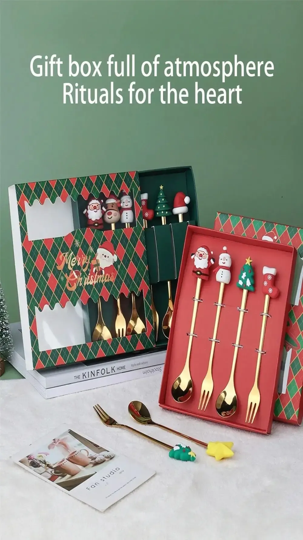 Christmas Themed Cutlery Set - Stainless Steel Cartoon Santa Spoon & Fork, 2/4/6pcs Holiday Gift Decoration for Parties & Kitchen showcase 4