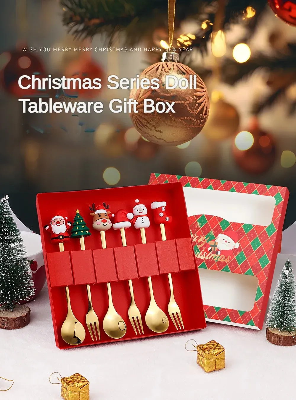 Christmas Themed Cutlery Set - Stainless Steel Cartoon Santa Spoon & Fork, 2/4/6pcs Holiday Gift Decoration for Parties & Kitchen showcase 1