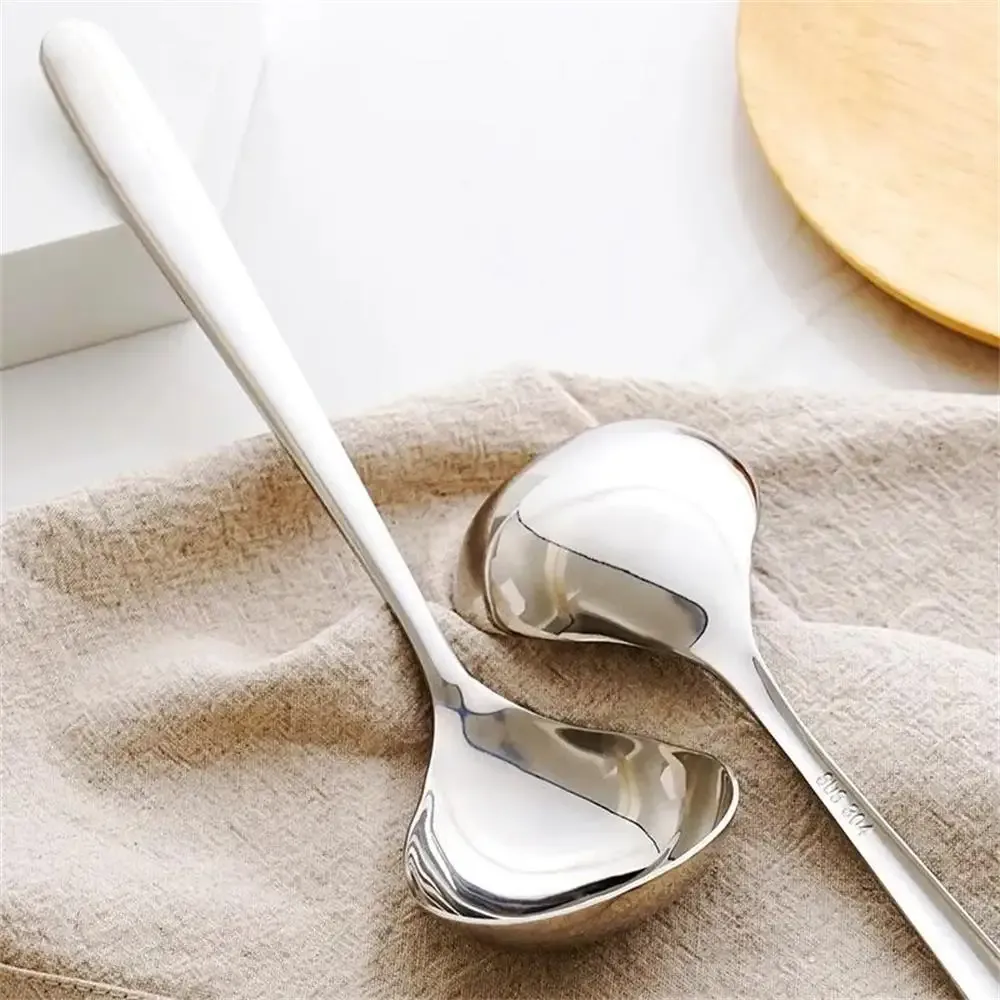 304 Stainless Steel Soup Spoon - Large Head, Long Handle, Thickened Deep Bowl for Rice, Porridge, Stews - Durable & Easy Clean Kitchen Utensil thumbnail 2