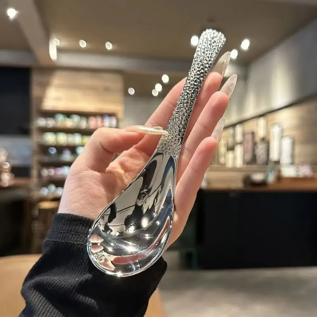 2pcs Stainless Steel Spoon Set - Large Capacity, Mirror Polished Dessert & Fruit Spoons for Home Kitchen Use thumbnail 4