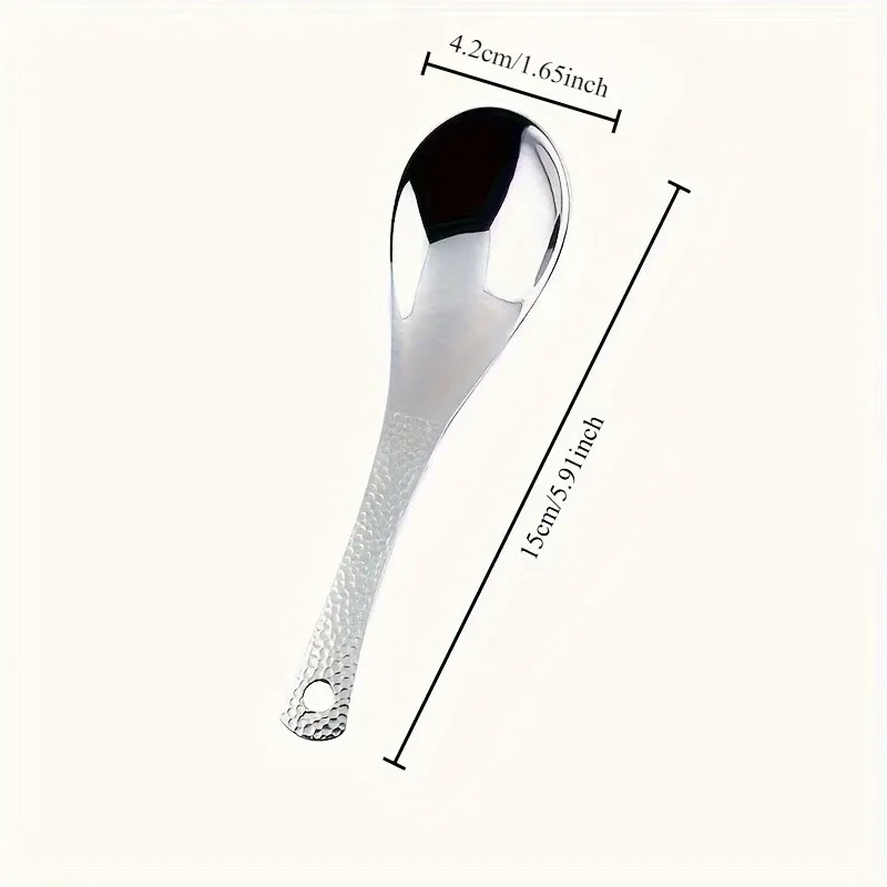 2pcs Stainless Steel Spoon Set - Large Capacity, Mirror Polished Dessert & Fruit Spoons for Home Kitchen Use thumbnail 3