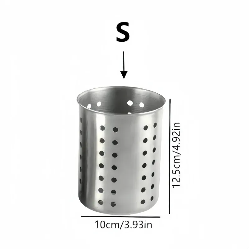 Stainless Steel Cylindrical Chopstick Cutlery Storage Box Holder Organizer for Home Kitchens, Restaurants, Dormitories - Durable & Stylish Utensil Container showcase 10