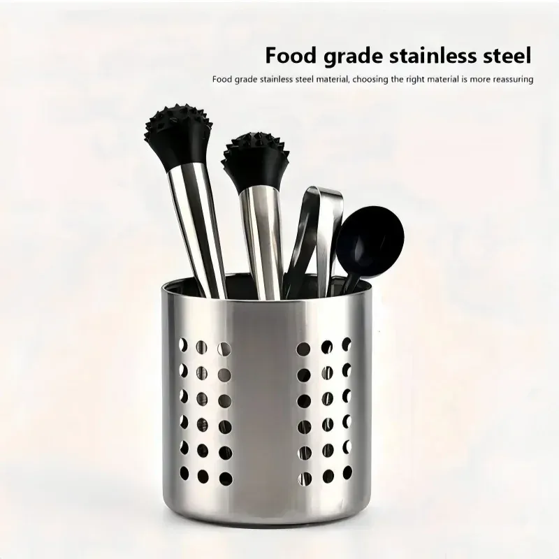 Stainless Steel Cylindrical Chopstick Cutlery Storage Box Holder Organizer for Home Kitchens, Restaurants, Dormitories - Durable & Stylish Utensil Container showcase 9
