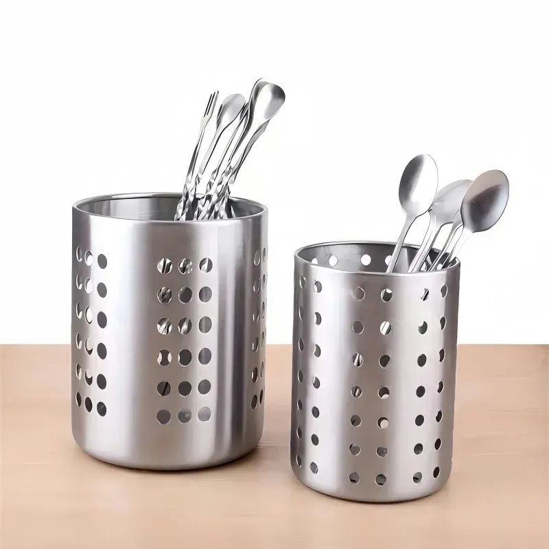 Stainless Steel Cylindrical Chopstick Cutlery Storage Box Holder Organizer for Home Kitchens, Restaurants, Dormitories - Durable & Stylish Utensil Container showcase 6