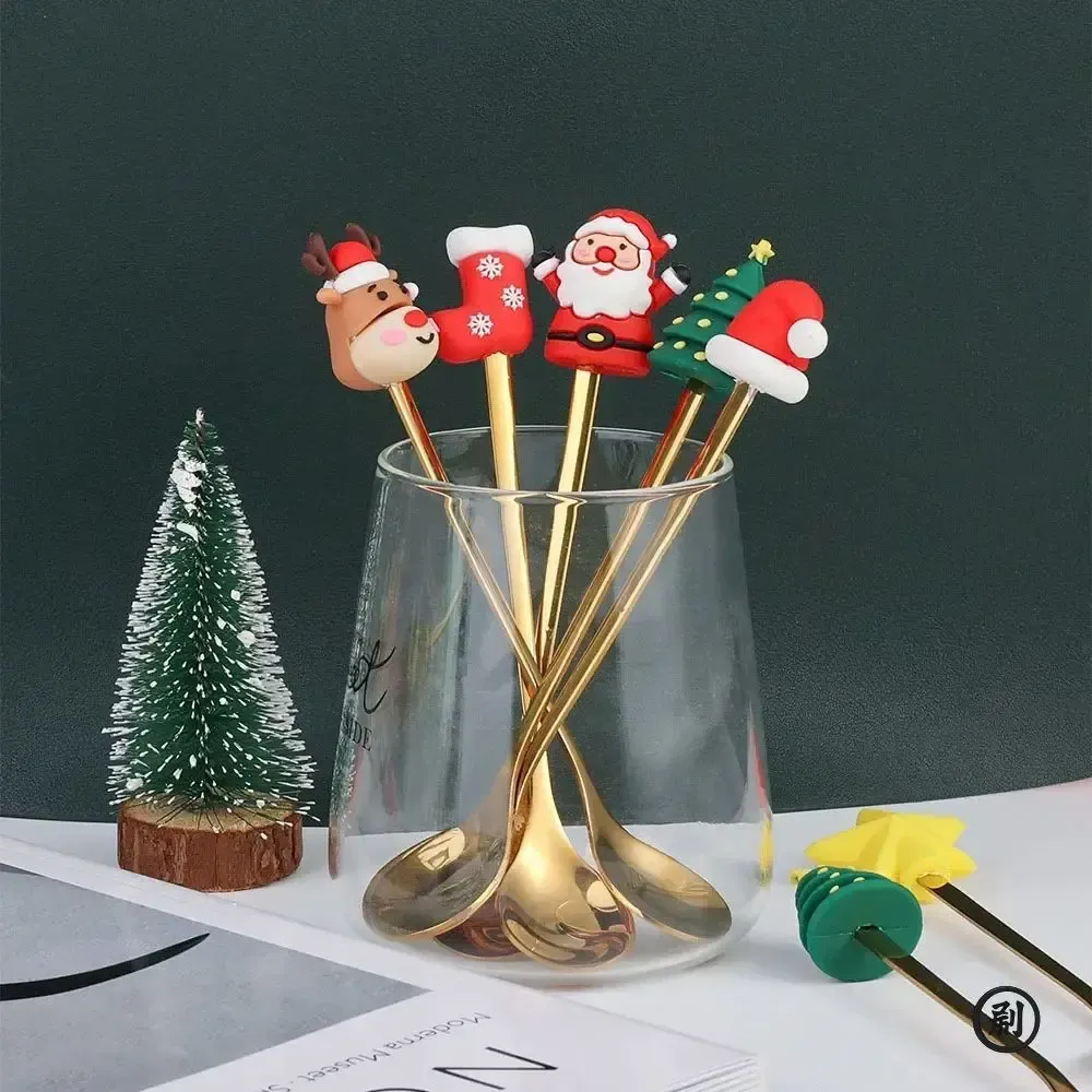 Christmas Themed Cutlery Set - Stainless Steel Cartoon Knife Fork Spoon, 2/4/6 Piece Holiday Gift & Table Decoration thumbnail 6