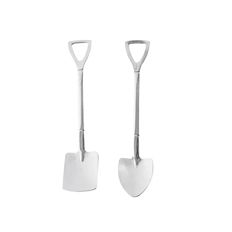 Creative Stainless Steel Spade Spoon Set - 4PCS Ice Cream Dessert Tea Coffee Spoons, Durable & Rust-Resistant Tableware for Kitchen Use thumbnail 6