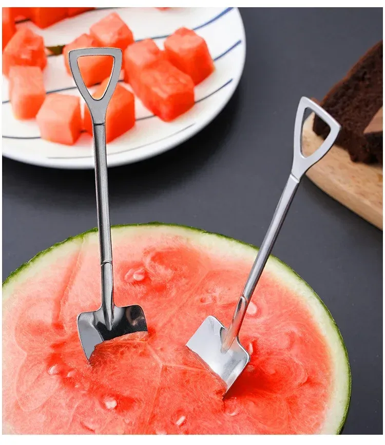 Creative Stainless Steel Spade Spoon Set - 4PCS Ice Cream Dessert Tea Coffee Spoons, Durable & Rust-Resistant Tableware for Kitchen Use showcase 10