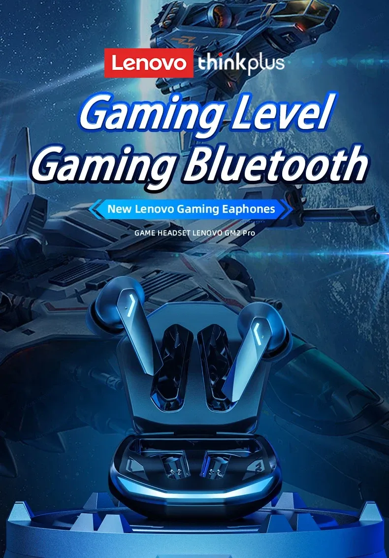 Lenovo GM2 Pro Bluetooth 5.3 Earphones: 9D Stereo Wireless Headphones with Mic, Dual Music/Game Modes, Low Latency, Active Noise Cancelling for Sports & Gaming showcase 5