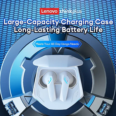 Lenovo GM2 Pro TWS Wireless Earbuds, Bluetooth 5.3 Gaming Headphones with Low Latency, HIFI Stereo Sound, Active Noise Cancelling, Dual Mode for Music & Sports, Long Battery Life