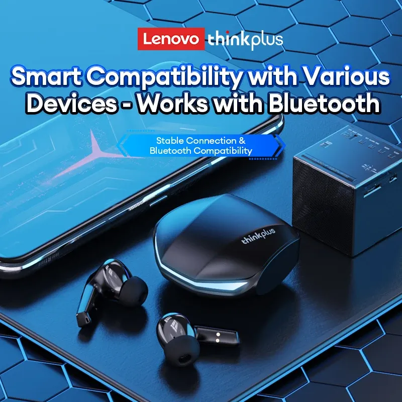 Lenovo GM2 Pro TWS Wireless Earbuds, Bluetooth 5.3 Gaming Headphones with Low Latency, HIFI Stereo Sound, Active Noise Cancelling, Dual Mode for Music & Sports, Long Battery Life thumbnail 2