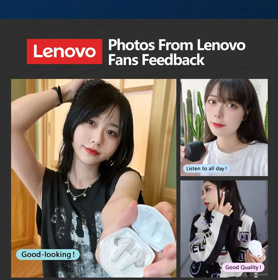 Lenovo GM2 Pro TWS Wireless Earbuds, Bluetooth 5.3 Gaming Headphones with Low Latency, HIFI Stereo Sound, Active Noise Cancelling, Dual Mode for Music & Sports, Long Battery Life showcase 6