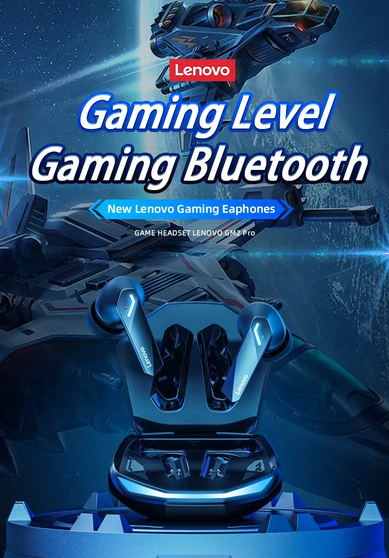 Lenovo GM2 Pro TWS Wireless Earbuds, Bluetooth 5.3 Gaming Headphones with Low Latency, HIFI Stereo Sound, Active Noise Cancelling, Dual Mode for Music & Sports, Long Battery Life showcase 8