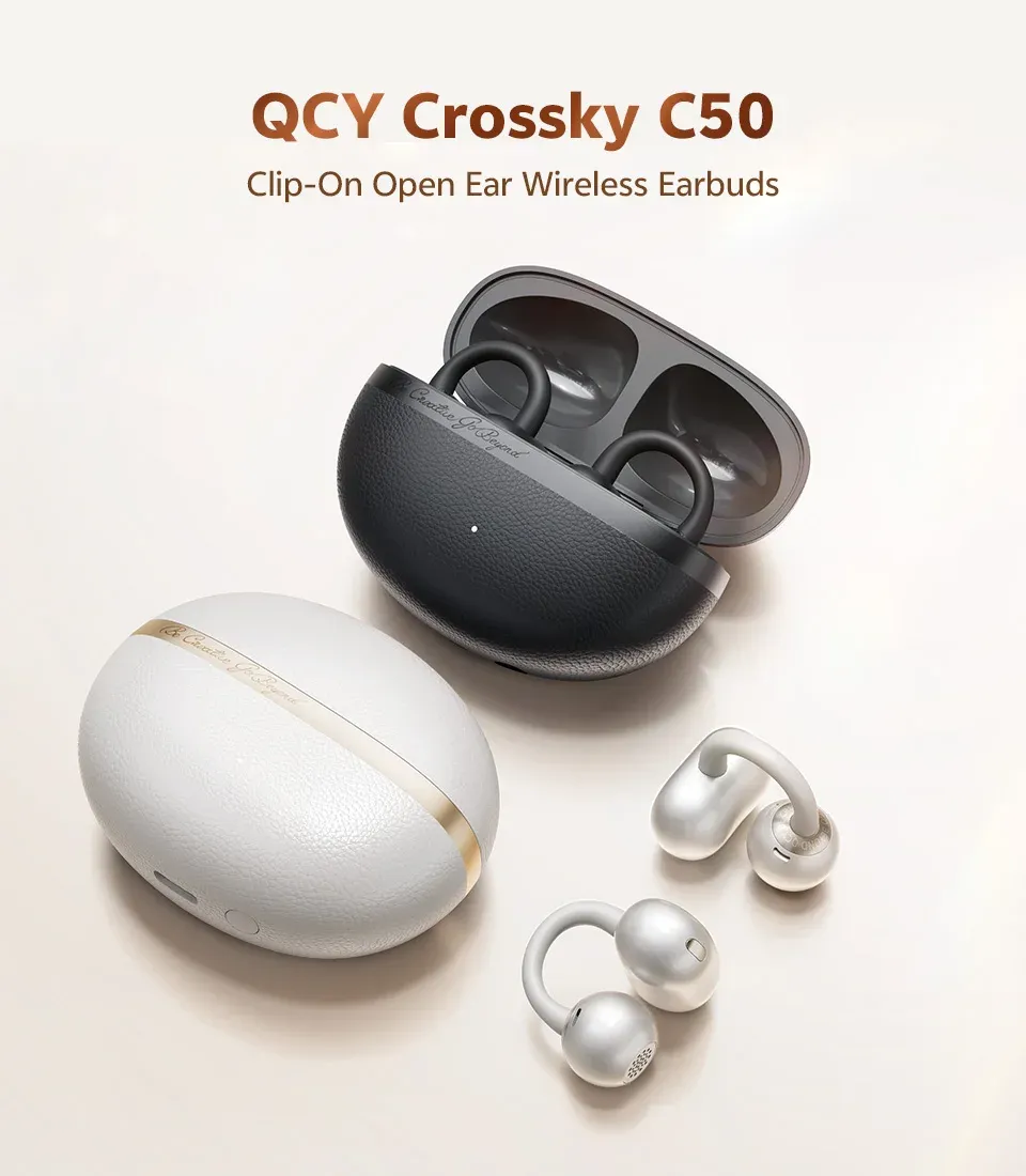 QCY Crossky C50 Open Ear Wireless Earbuds, Bluetooth 6.0 Clip-On Sports Headphones with 4 Mic AI Clear Call, Bass Boost, 35H Playtime, IPX5 Waterproof for Running & Fitness showcase 1
