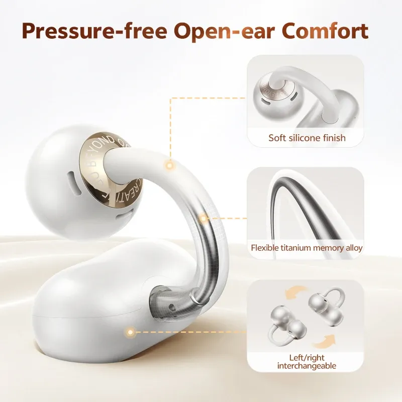 QCY Crossky C50 Open Ear Wireless Earbuds, Bluetooth 6.0 Clip-On Sports Headphones with 4 Mic AI Clear Call, Bass Boost, 35H Playtime, IPX5 Waterproof for Running & Fitness thumbnail 2