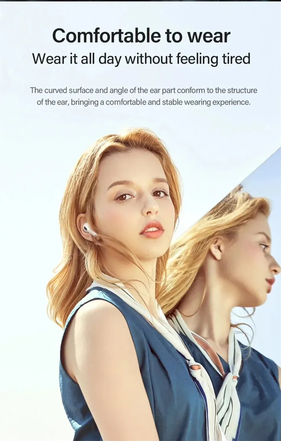 New LP40 Bluetooth V5.0 Wireless Earbuds, Sweatproof Lightweight Headphones with Mic, Compatible with Smartphones and Laptops for Sports and Daily Use showcase 7